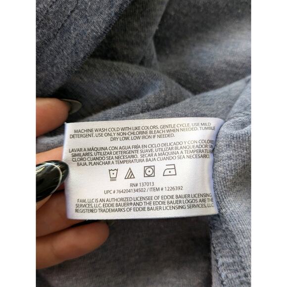 Eddie Bauer Men’s Quarter Zip Pullover XXL Blue Logo Long Sleeve Zip Pockets - Picture 9 of 9